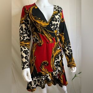 96% Polyester and 4% Spandex Print Dress